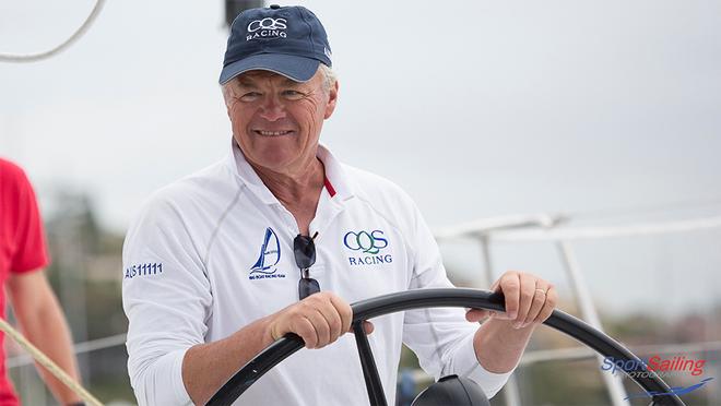 Ludde Ingvall at the helm of CQS - CQS Media Launch © Beth Morley - Sport Sailing Photography http://www.sportsailingphotography.com